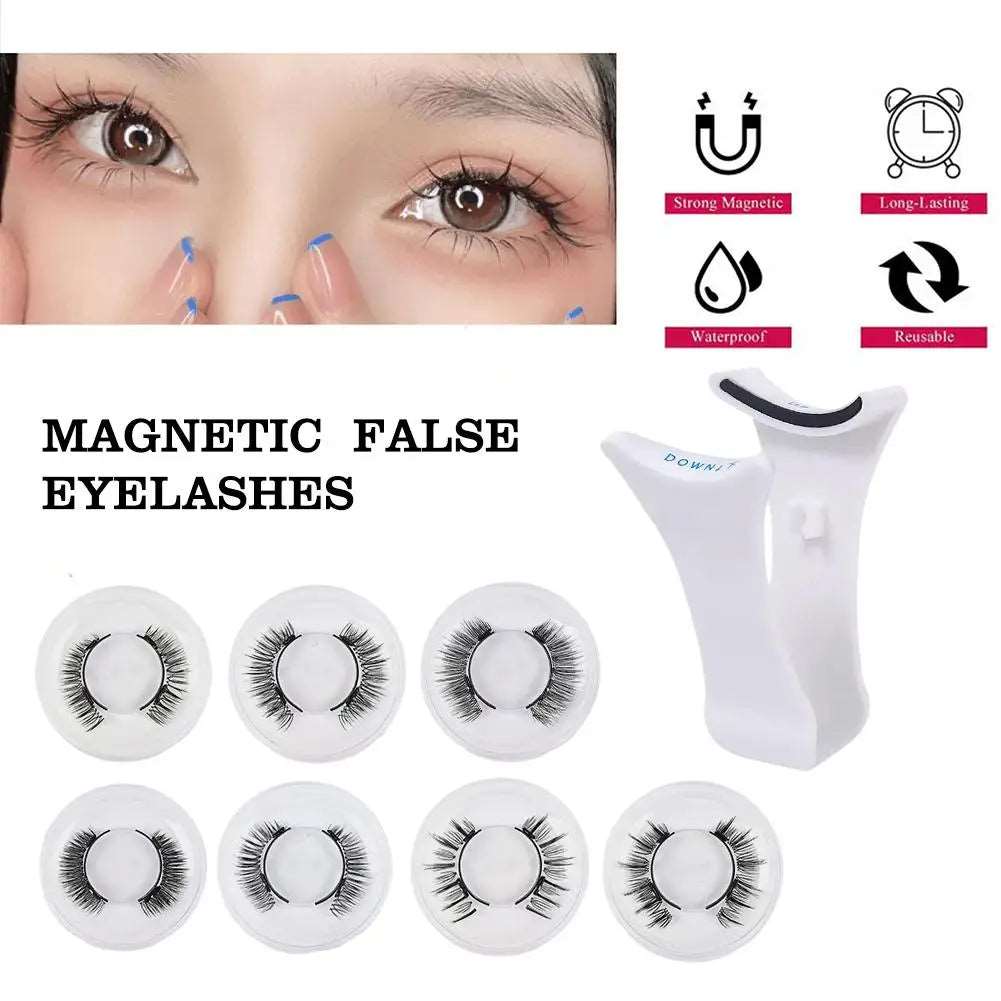 3D Magnetic Eyelashes Set - Natural Look, Reusable with Tweezers - Serene Glow Care