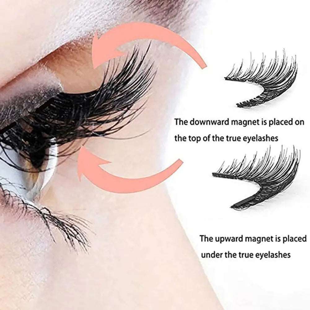 3D Magnetic Eyelashes Set - Natural Look, Reusable with Tweezers - Serene Glow Care