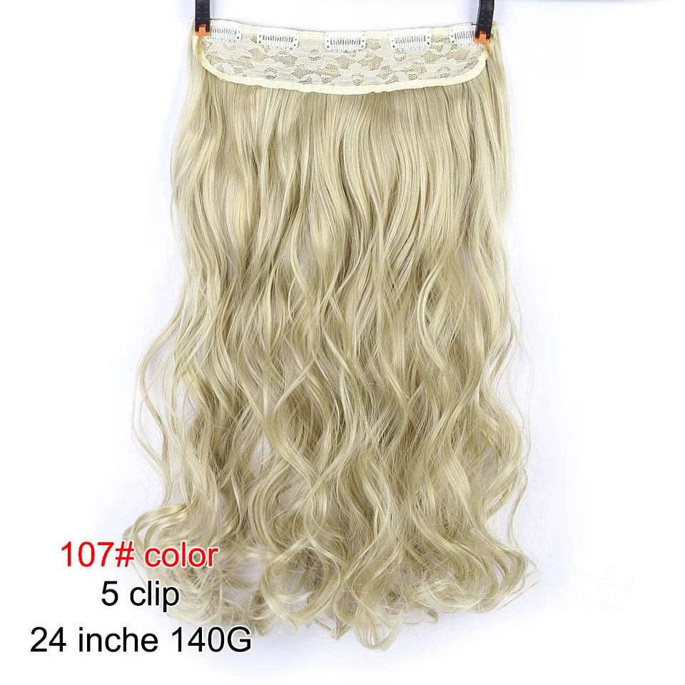 Chic Ombre Human Hair Extensions – 24-Inch Long Curly Clip-On Hairpieces for Women - Serene Glow Care