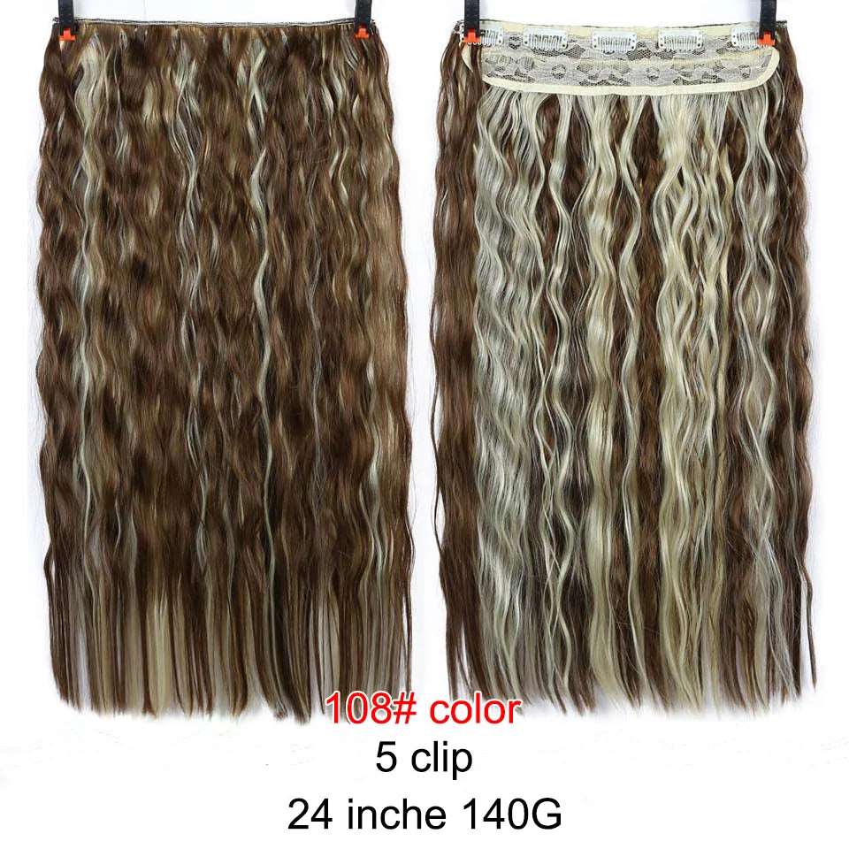 Chic Ombre Human Hair Extensions – 24-Inch Long Curly Clip-On Hairpieces for Women - Serene Glow Care