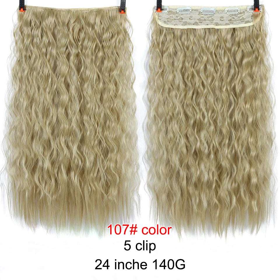 Chic Ombre Human Hair Extensions – 24-Inch Long Curly Clip-On Hairpieces for Women - Serene Glow Care