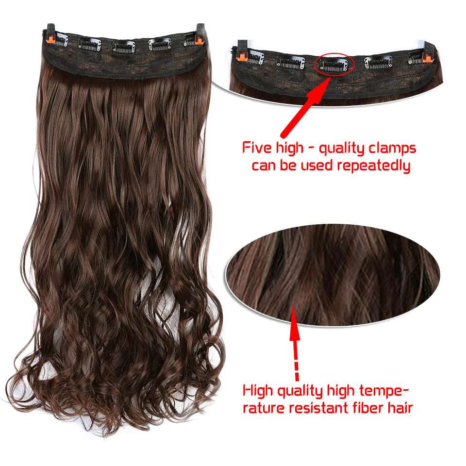 Chic Ombre Human Hair Extensions – 24-Inch Long Curly Clip-On Hairpieces for Women - Serene Glow Care