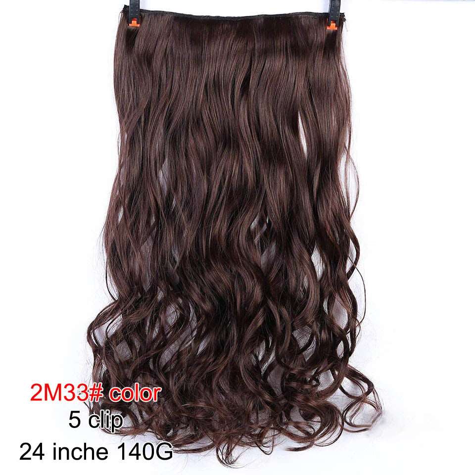 Chic Ombre Human Hair Extensions – 24-Inch Long Curly Clip-On Hairpieces for Women - Serene Glow Care