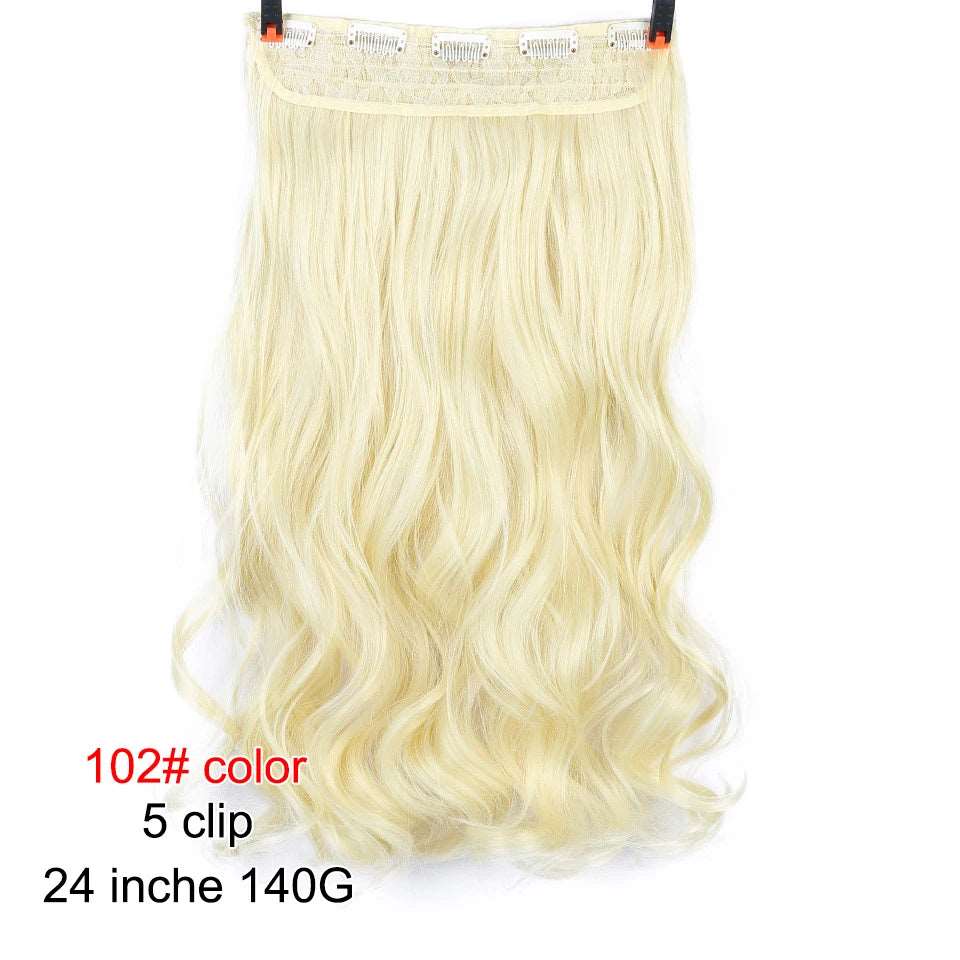 Chic Ombre Human Hair Extensions – 24-Inch Long Curly Clip-On Hairpieces for Women - Serene Glow Care