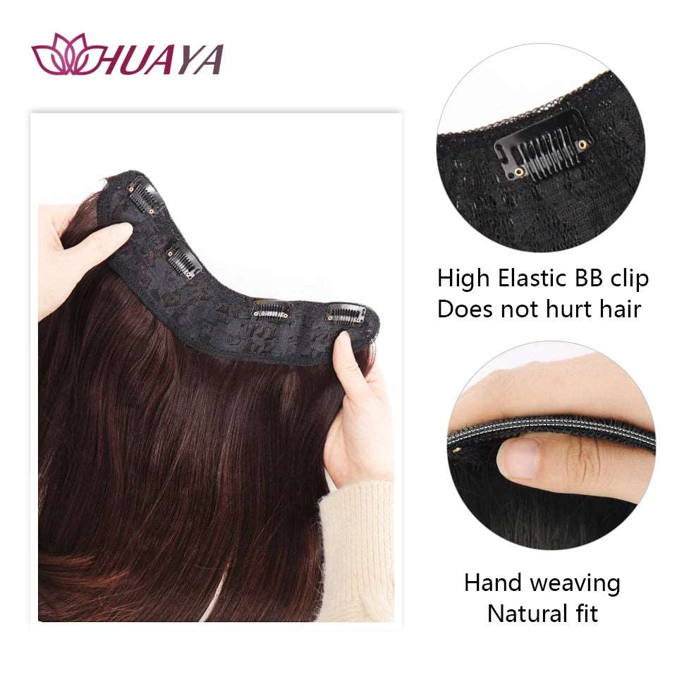 Clip in Hairpiece U Hair Pads Top Seamless Invisible Hair Piece Thickened Wig Root Pad High Straight Hair Extension - Serene Glow Care