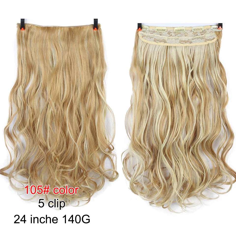 Chic Ombre Human Hair Extensions – 24-Inch Long Curly Clip-On Hairpieces for Women - Serene Glow Care