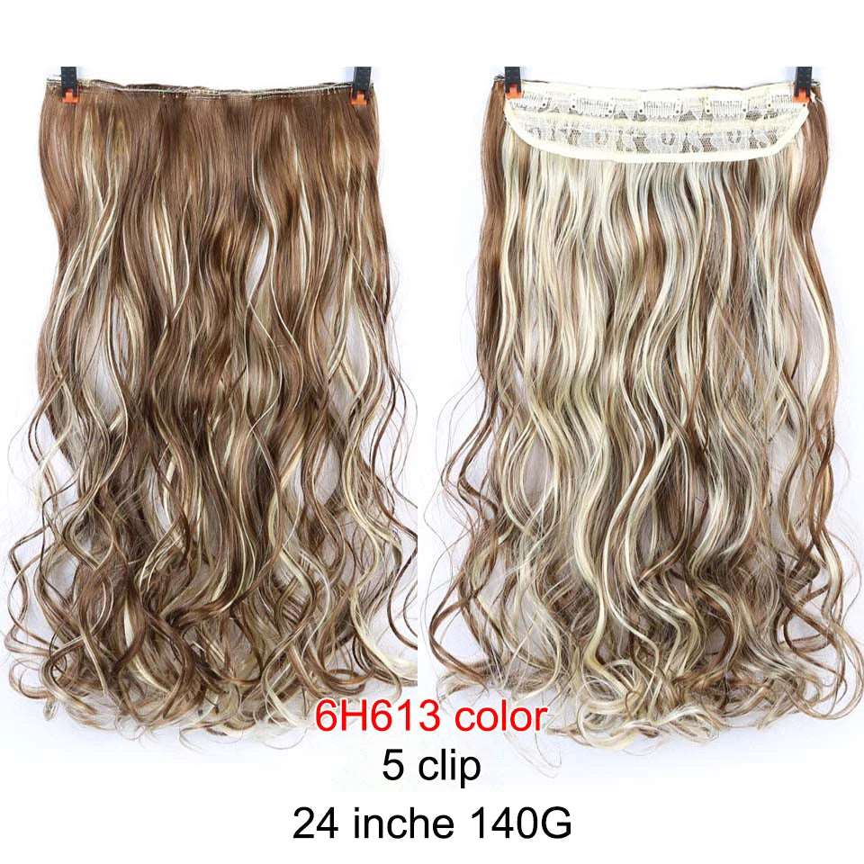 Chic Ombre Human Hair Extensions – 24-Inch Long Curly Clip-On Hairpieces for Women - Serene Glow Care