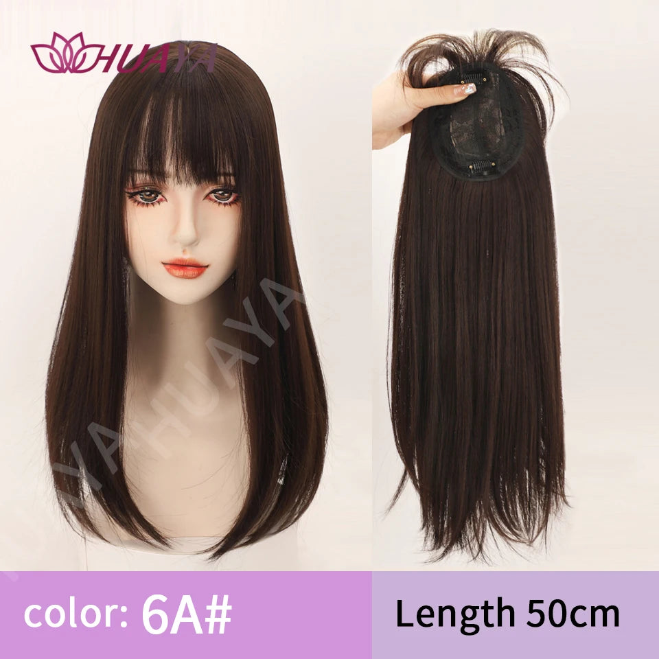 Sleek Long Straight Topper Wig: Instant Volume and Style - Serene Glow Care