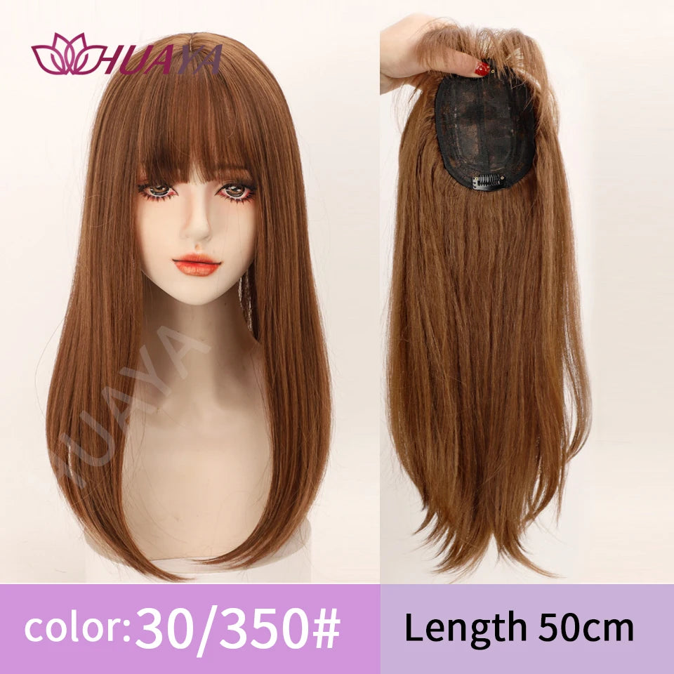 Sleek Long Straight Topper Wig: Instant Volume and Style - Serene Glow Care