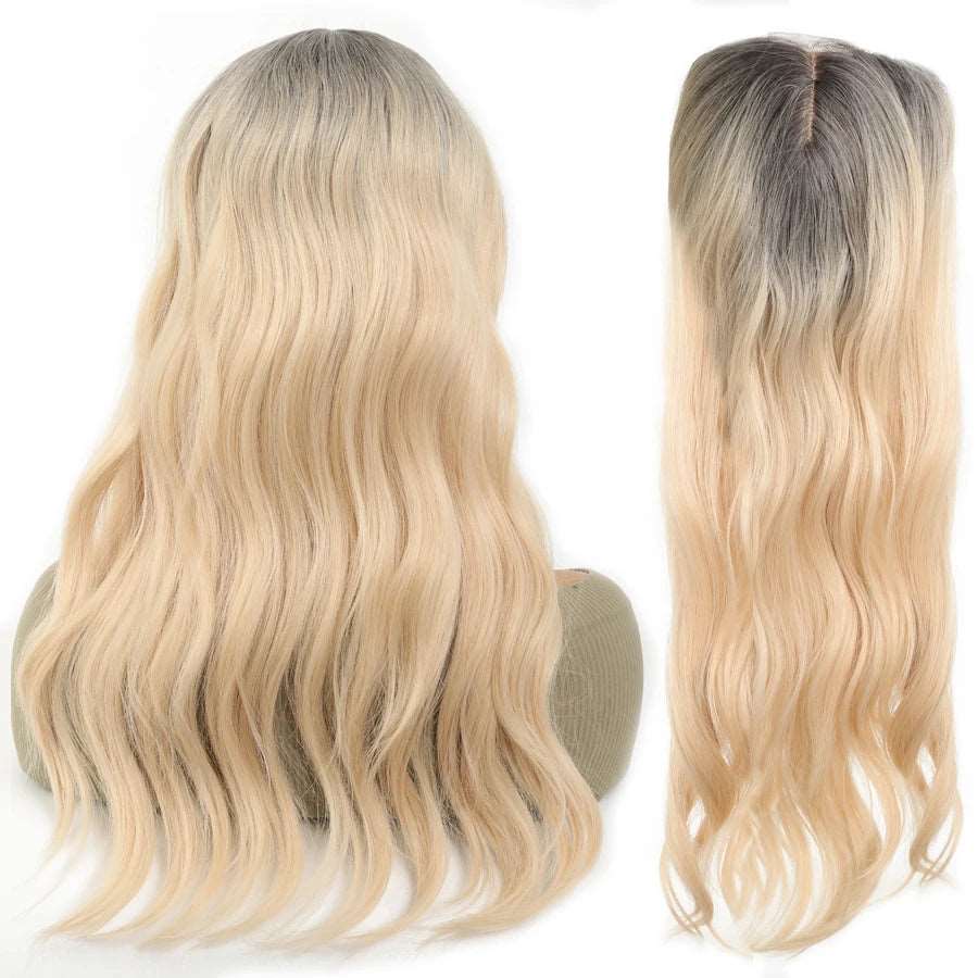 Embrace Elegance: 22-Inch Water Wavy Hair Topper - Serene Glow Care