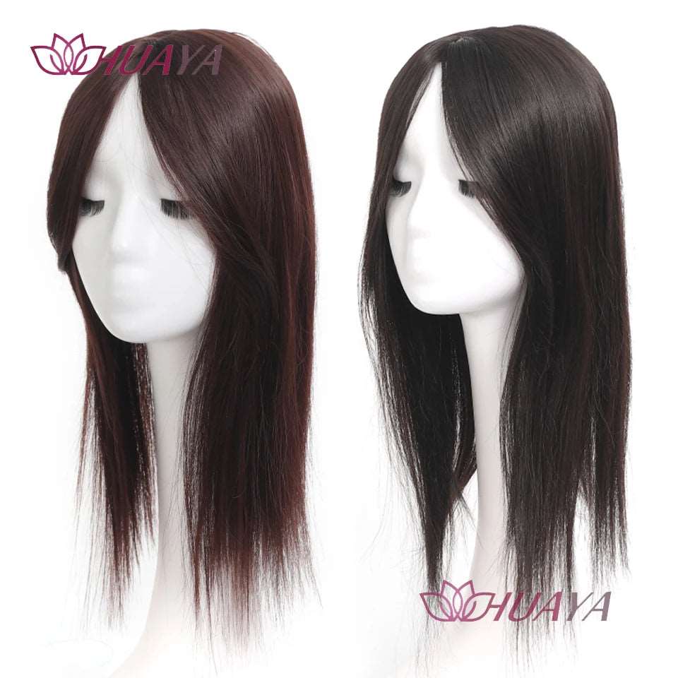 Elegant Hair Topper with Bangs - Seamless Blend for a Natural Look - Serene Glow Care