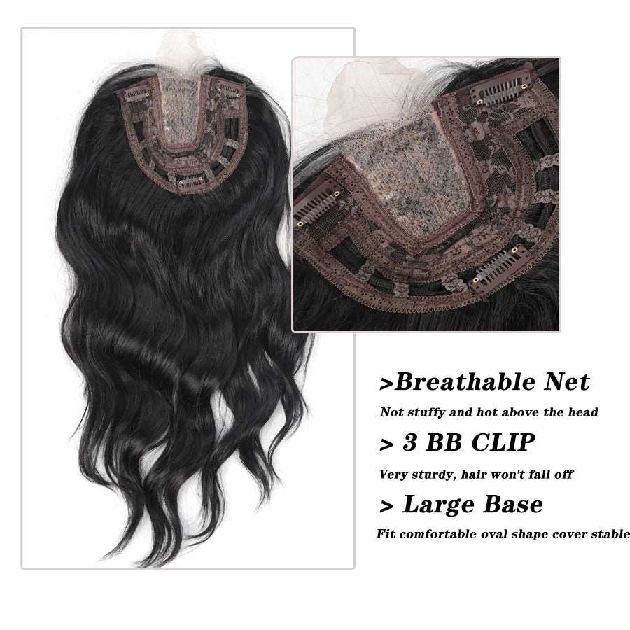 Embrace Elegance: 22-Inch Water Wavy Hair Topper - Serene Glow Care