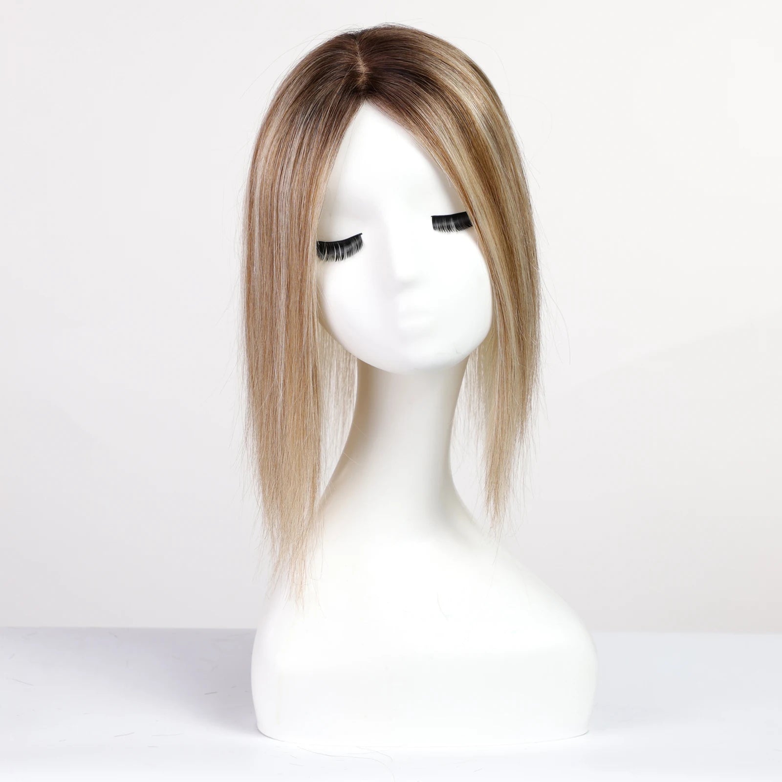 Luxurious Remy Human Hair Topper – Silk Base, Natural Looking Hairpiece for Women - Serene Glow Care