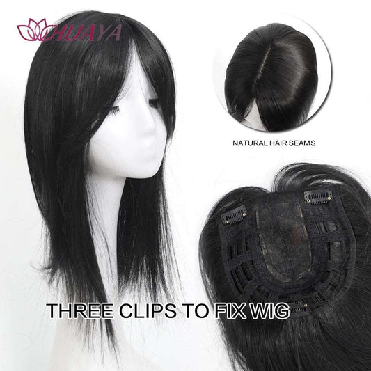 Elegant Hair Topper with Bangs - Seamless Blend for a Natural Look - Serene Glow Care