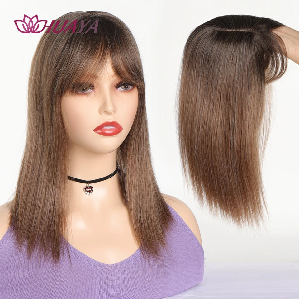 Sleek Long Straight Topper Wig: Instant Volume and Style - Serene Glow Care