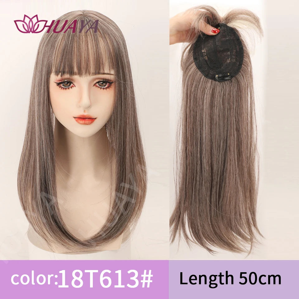 Sleek Long Straight Topper Wig: Instant Volume and Style - Serene Glow Care