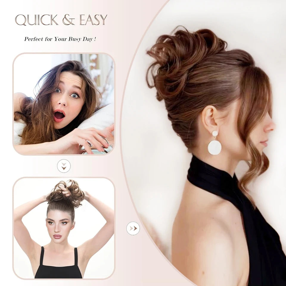 Lush Curly Chignon Hair Bun: Effortless Style in a Snap - Serene Glow Care