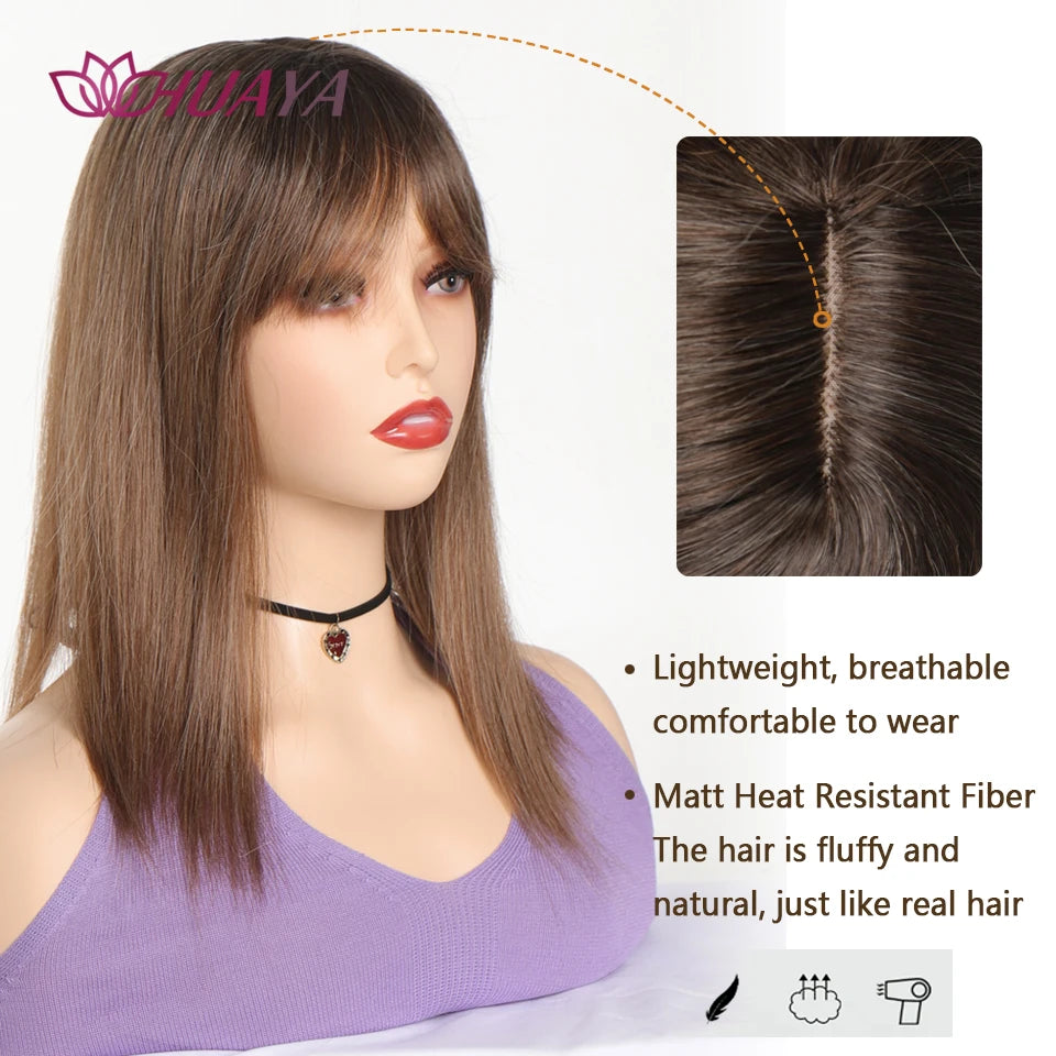 Sleek Long Straight Topper Wig: Instant Volume and Style - Serene Glow Care