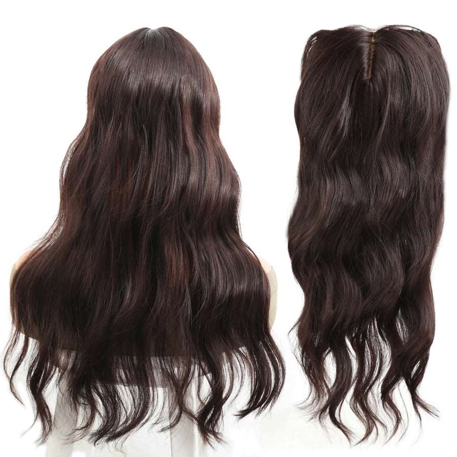 Embrace Elegance: 22-Inch Water Wavy Hair Topper - Serene Glow Care