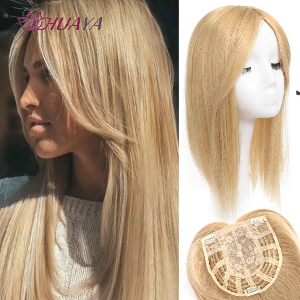 Elegant Hair Topper with Bangs - Seamless Blend for a Natural Look - Serene Glow Care