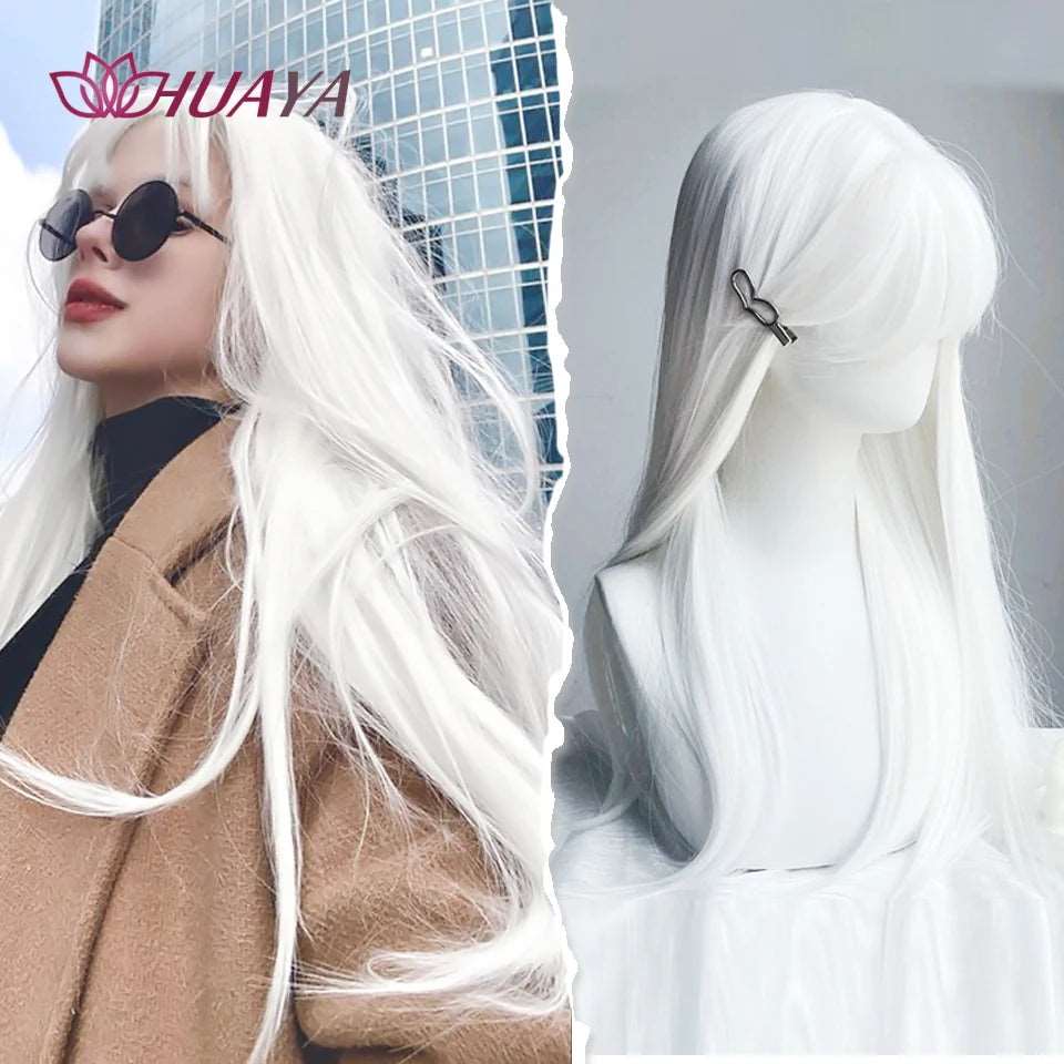 Elegant Long White Wig: Transform Your Look with Style and Ease - Serene Glow Care