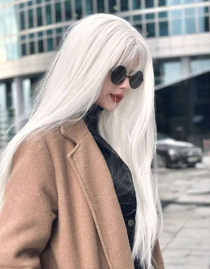 Elegant Long White Wig: Transform Your Look with Style and Ease - Serene Glow Care