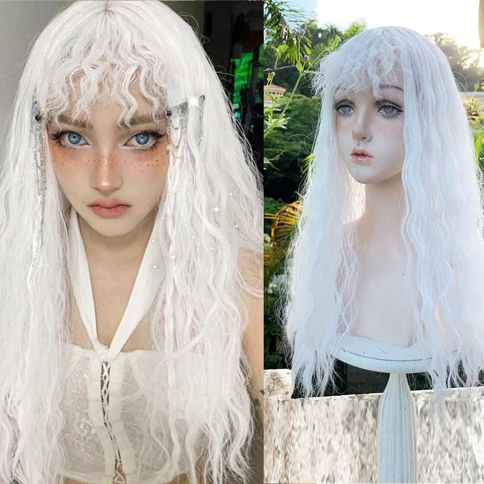 Elegant Long White Wig: Transform Your Look with Style and Ease - Serene Glow Care