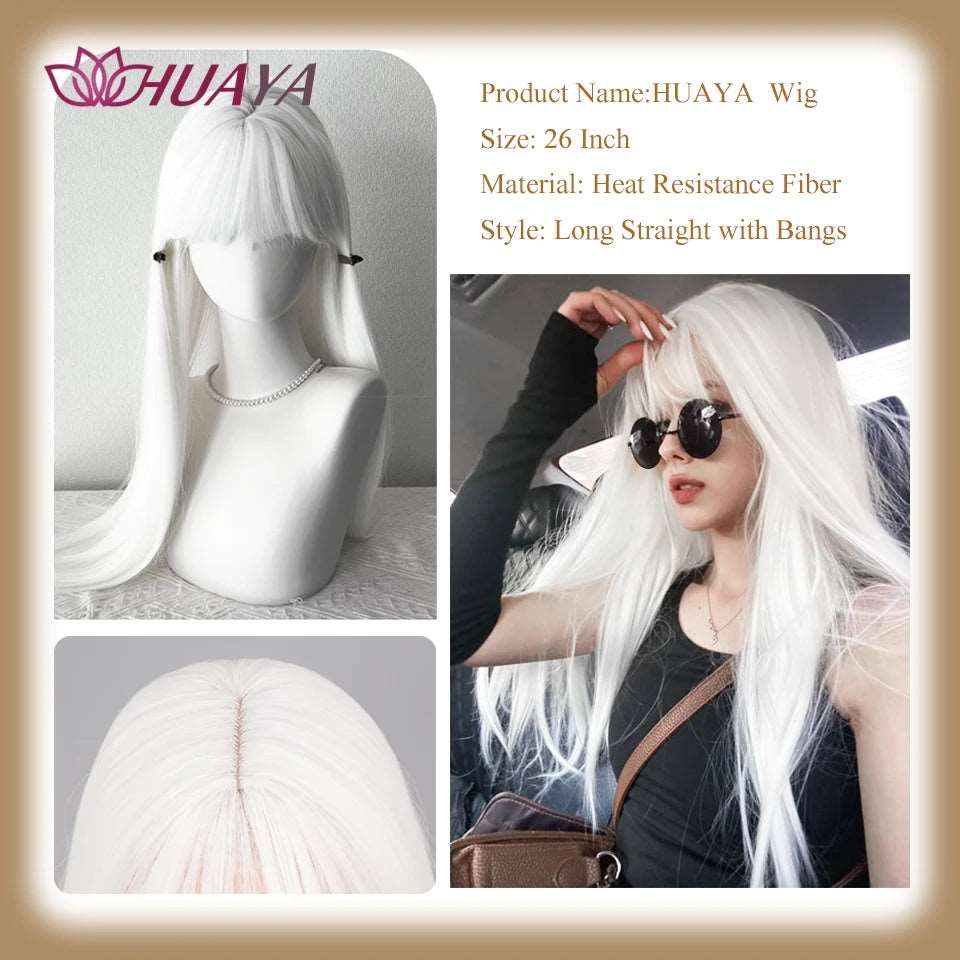 Elegant Long White Wig: Transform Your Look with Style and Ease - Serene Glow Care