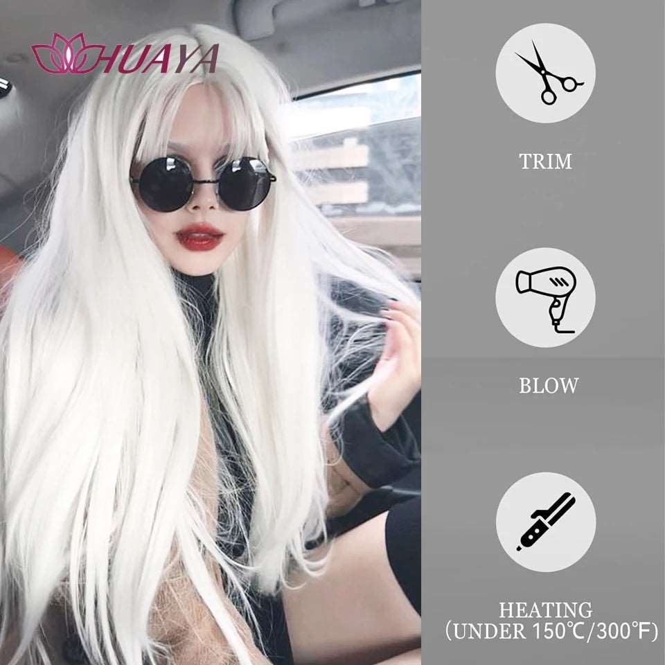 Elegant Long White Wig: Transform Your Look with Style and Ease - Serene Glow Care