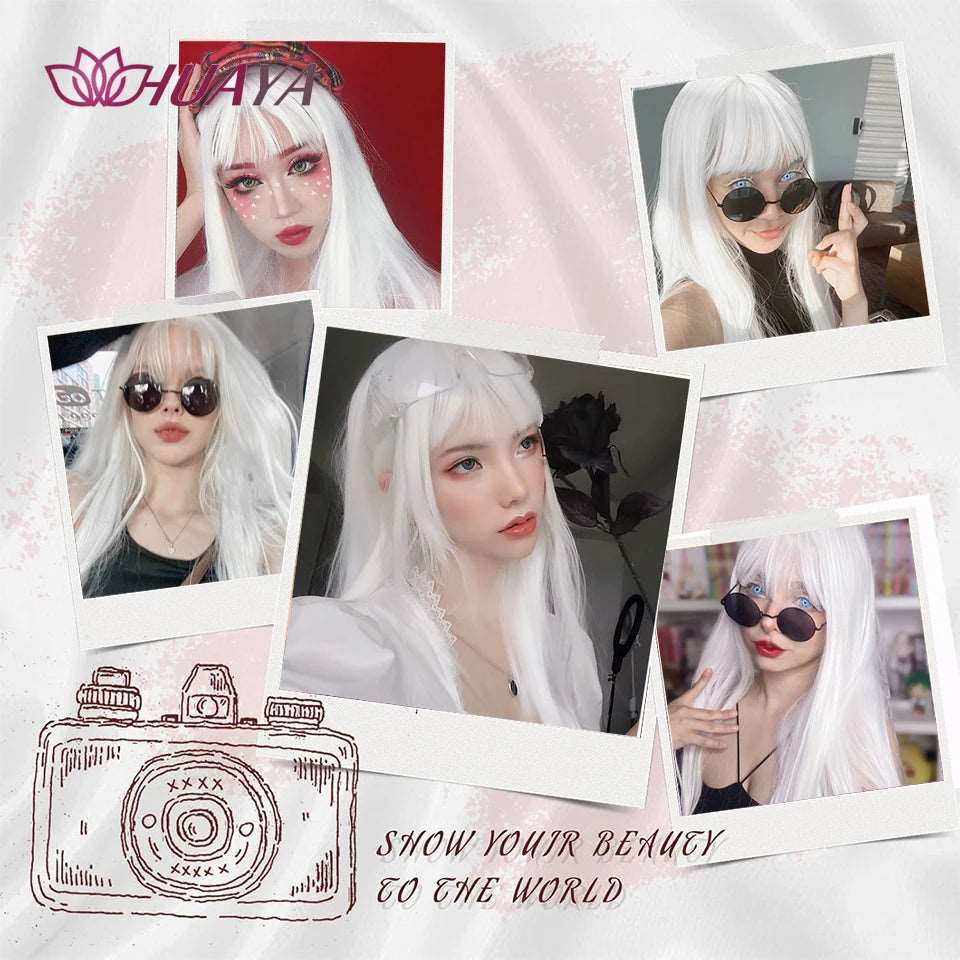 Elegant Long White Wig: Transform Your Look with Style and Ease - Serene Glow Care