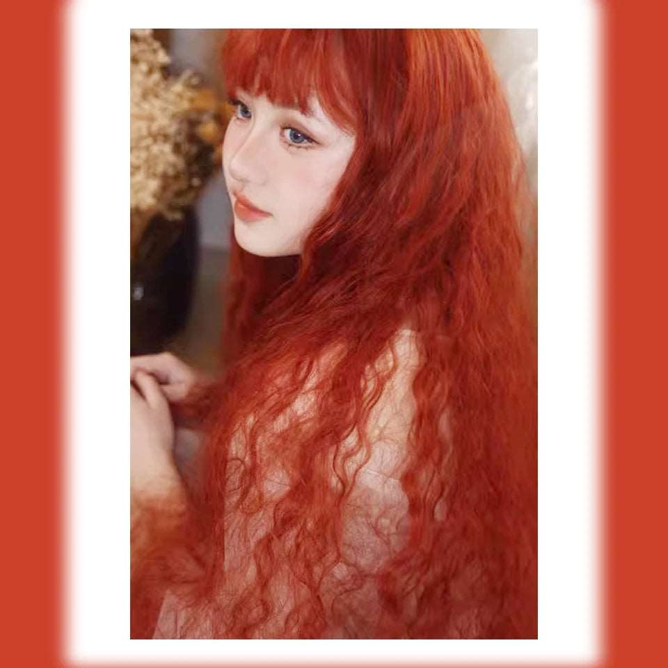 Enchanting Elegance: Long Curly Lolita Wig with Bangs for Cosplay & Festivities - Serene Glow Care