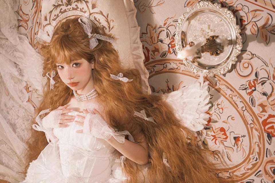 Enchanting Elegance: Long Curly Lolita Wig with Bangs for Cosplay & Festivities - Serene Glow Care