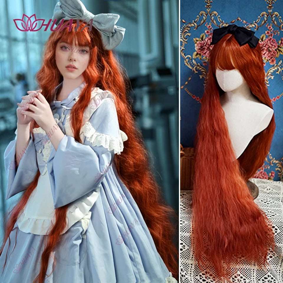 Enchanting Elegance: Long Curly Lolita Wig with Bangs for Cosplay & Festivities - Serene Glow Care