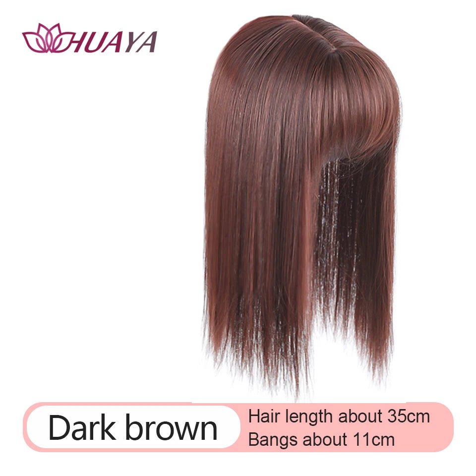 INVISIBLE Seamless Long Straight and Curly Hair Toppers with Bangs - Serene Glow Care