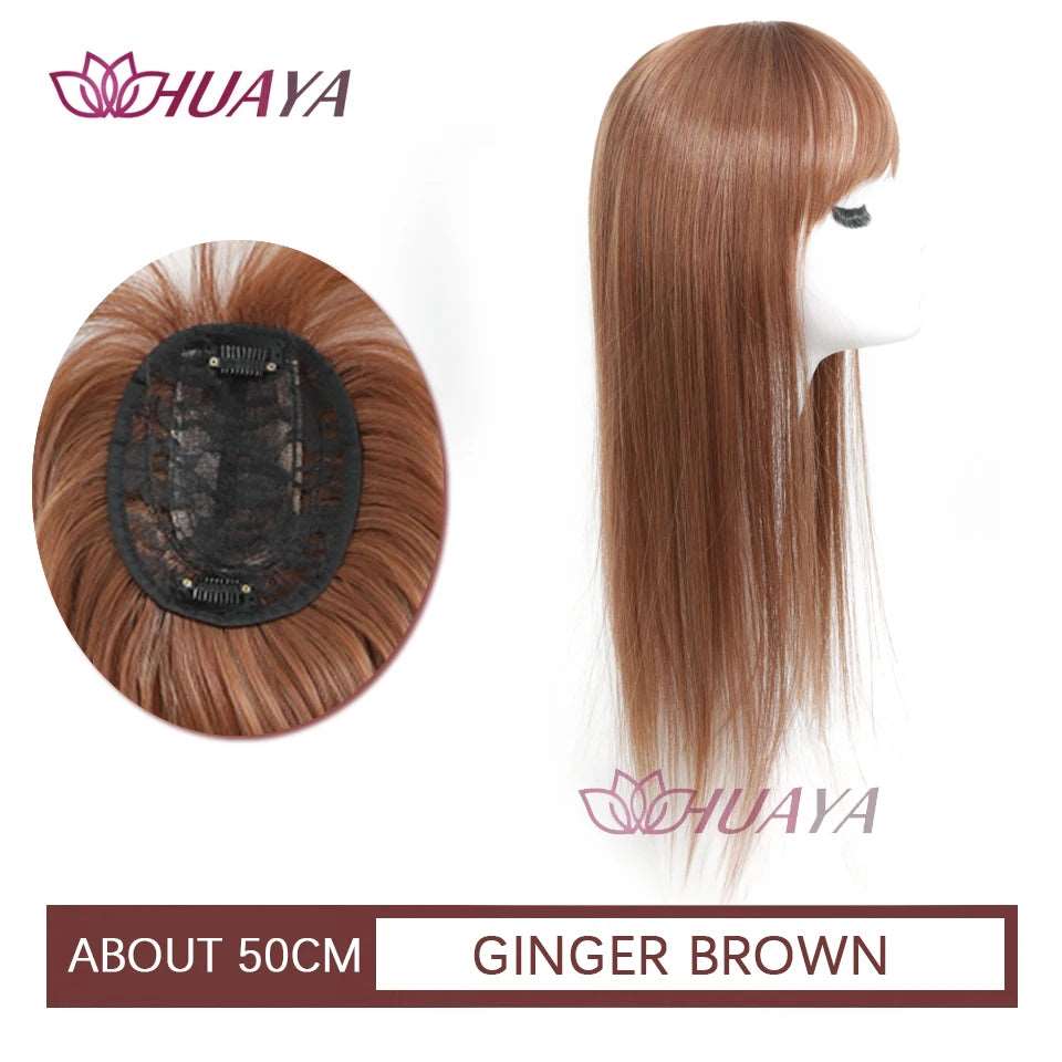 INVISIBLE Seamless Long Straight and Curly Hair Toppers with Bangs - Serene Glow Care