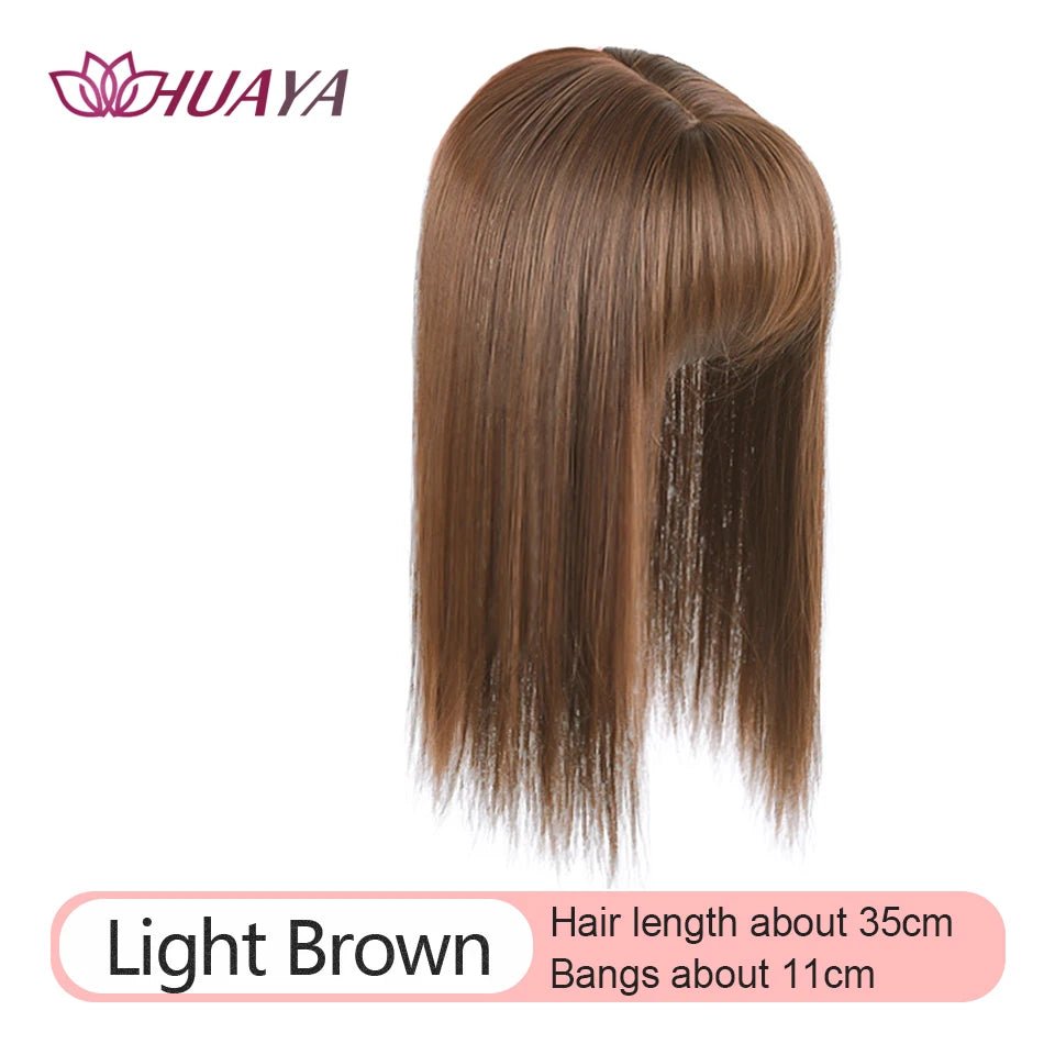 INVISIBLE Seamless Long Straight and Curly Hair Toppers with Bangs - Serene Glow Care