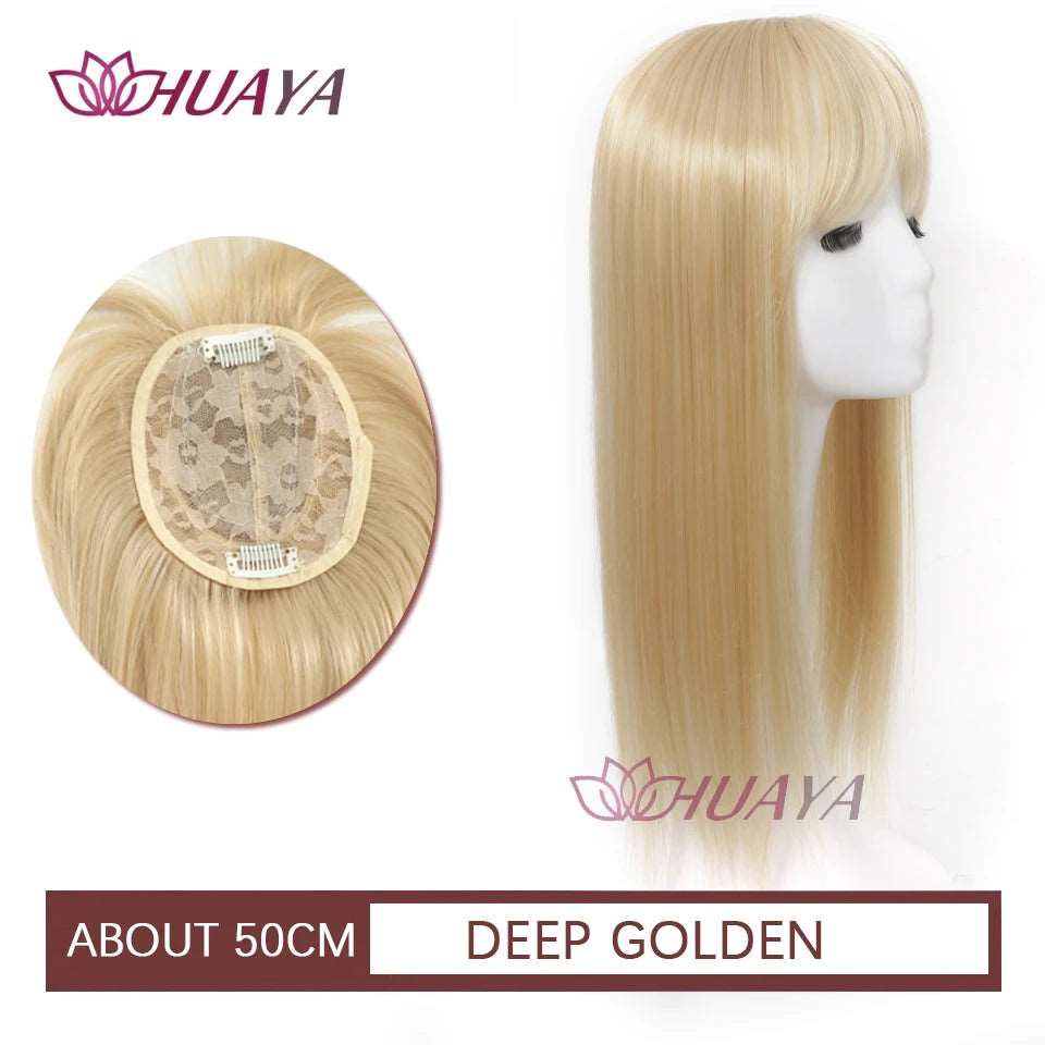 INVISIBLE Seamless Long Straight and Curly Hair Toppers with Bangs - Serene Glow Care