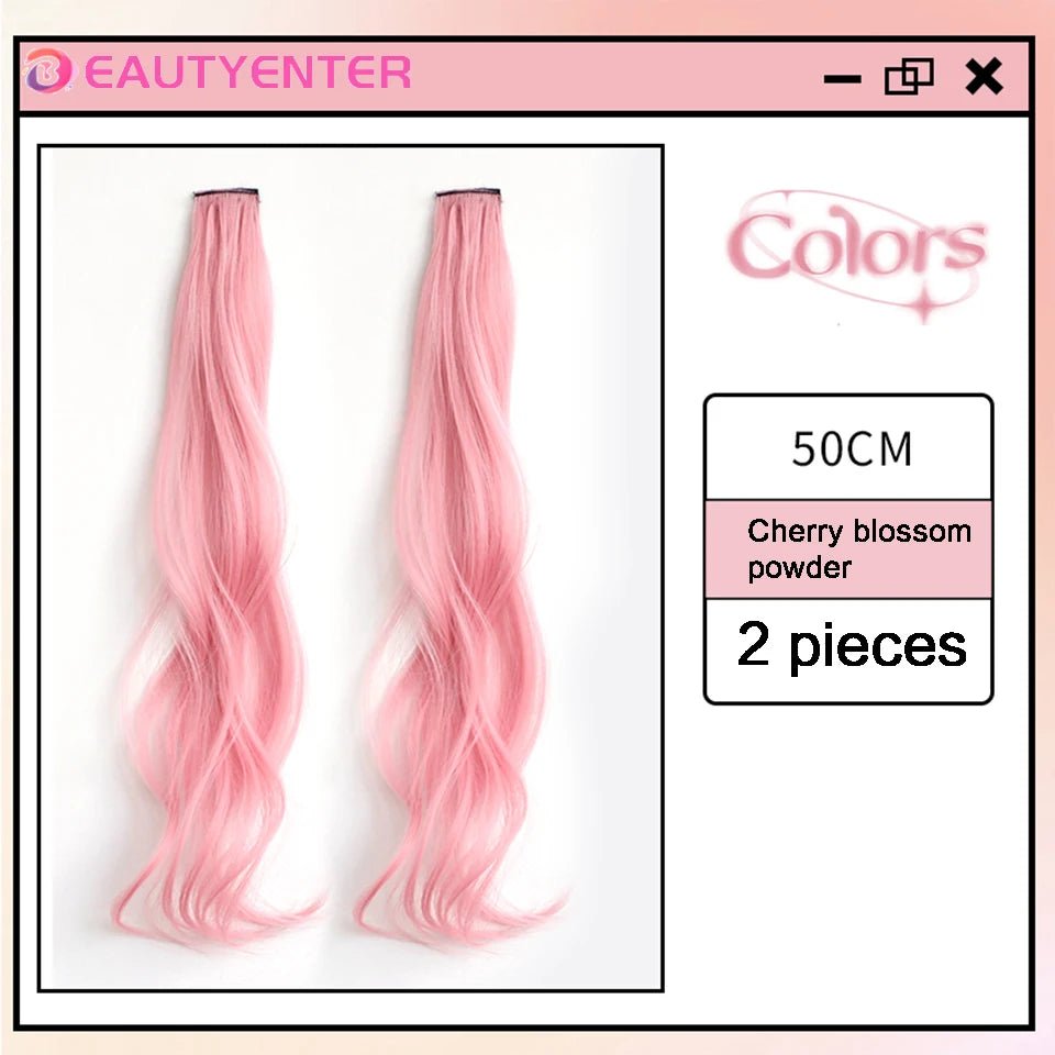 One - Piece Color Highlights: Curly Hair Extension - Hanging invisible hair extension - Serene Glow Care