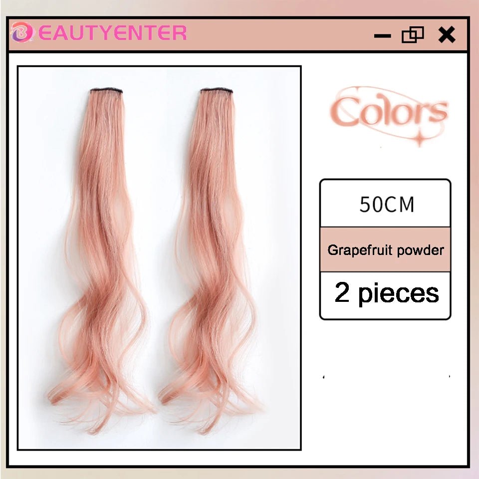 One - Piece Color Highlights: Curly Hair Extension - Hanging invisible hair extension - Serene Glow Care