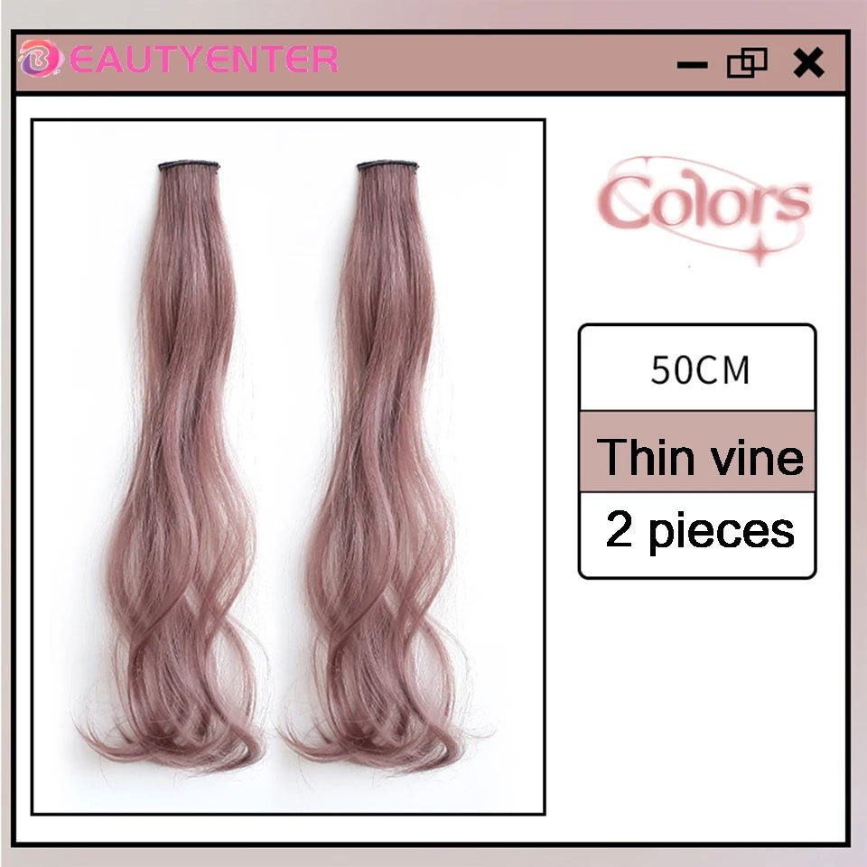 One - Piece Color Highlights: Curly Hair Extension - Hanging invisible hair extension - Serene Glow Care