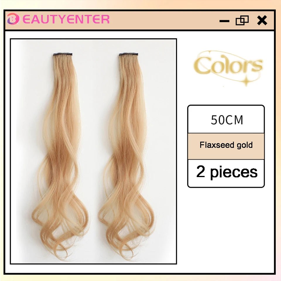 One - Piece Color Highlights: Curly Hair Extension - Hanging invisible hair extension - Serene Glow Care