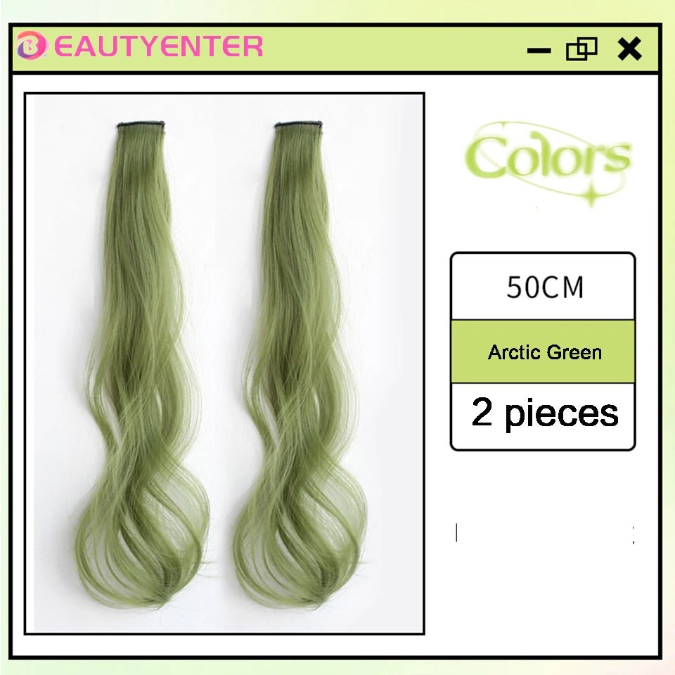 One - Piece Color Highlights: Curly Hair Extension - Hanging invisible hair extension - Serene Glow Care