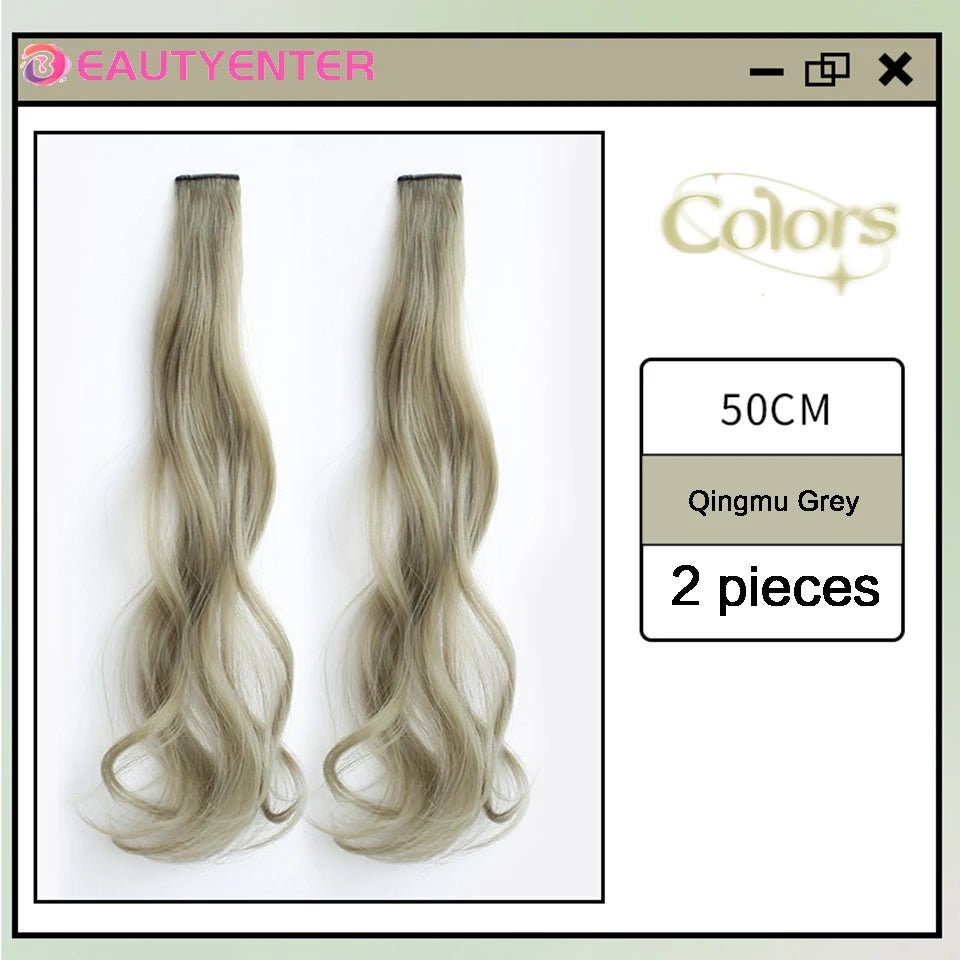 One - Piece Color Highlights: Curly Hair Extension - Hanging invisible hair extension - Serene Glow Care