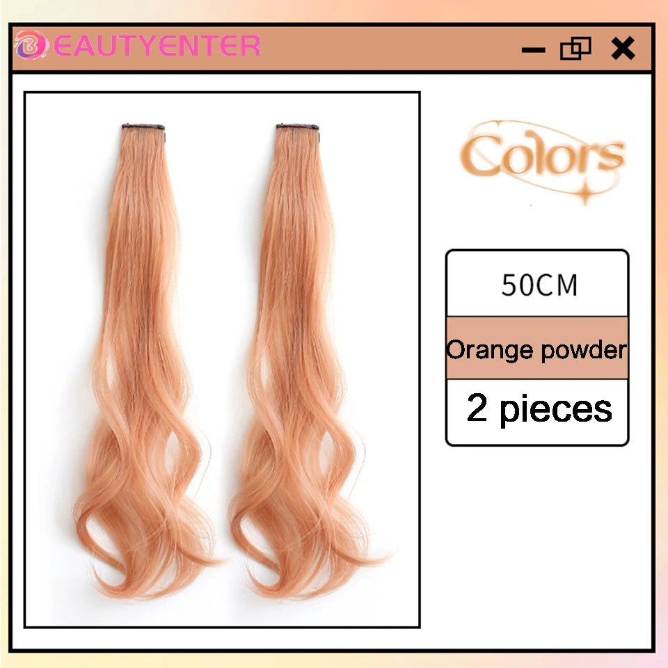 One - Piece Color Highlights: Curly Hair Extension - Hanging invisible hair extension - Serene Glow Care