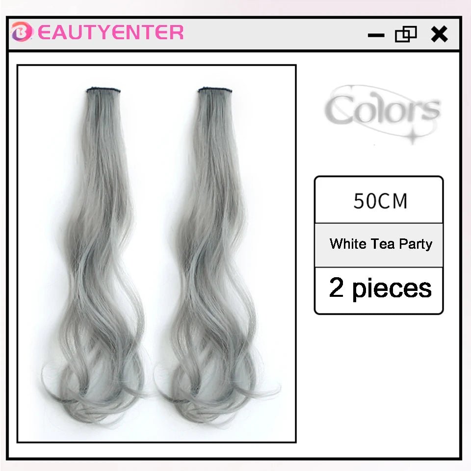 One - Piece Color Highlights: Curly Hair Extension - Hanging invisible hair extension - Serene Glow Care