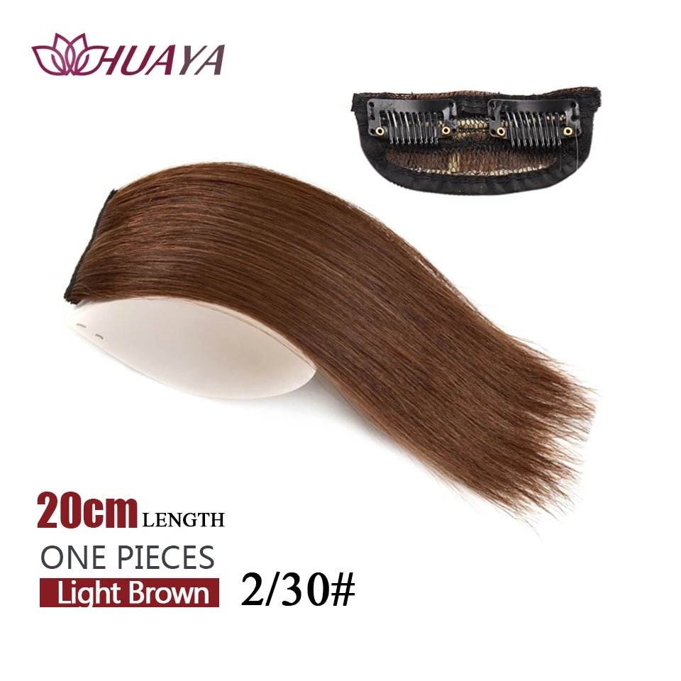 Straight Hair fluffy pad high hair pieces Natural Invisible Hair Pads Clip Wigs for Women Two Sides Thickened hair volume - Serene Glow Care