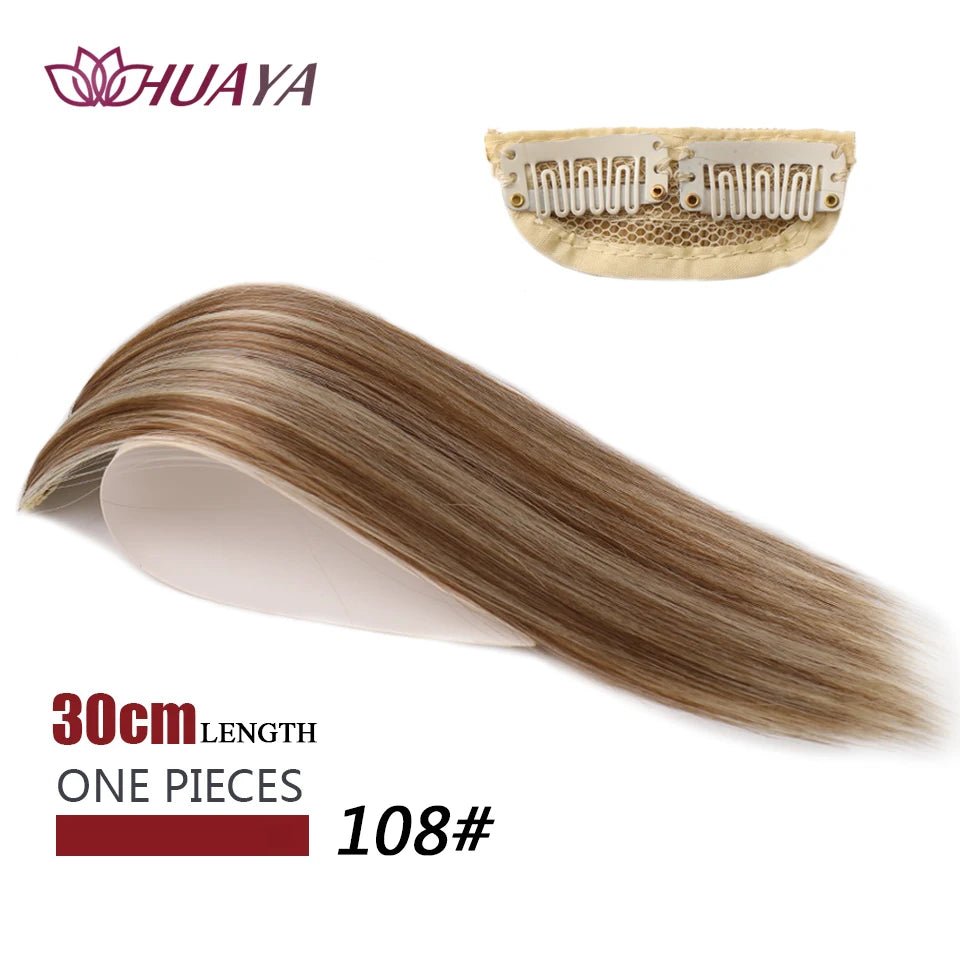 Straight Hair fluffy pad high hair pieces Natural Invisible Hair Pads Clip Wigs for Women Two Sides Thickened hair volume - Serene Glow Care