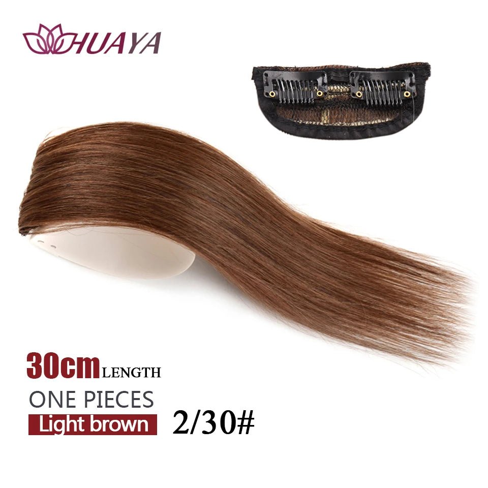 Straight Hair fluffy pad high hair pieces Natural Invisible Hair Pads Clip Wigs for Women Two Sides Thickened hair volume - Serene Glow Care