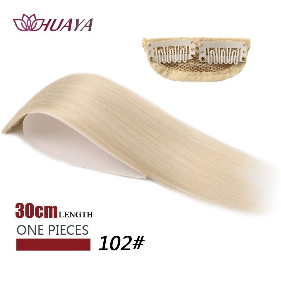 Straight Hair fluffy pad high hair pieces Natural Invisible Hair Pads Clip Wigs for Women Two Sides Thickened hair volume - Serene Glow Care