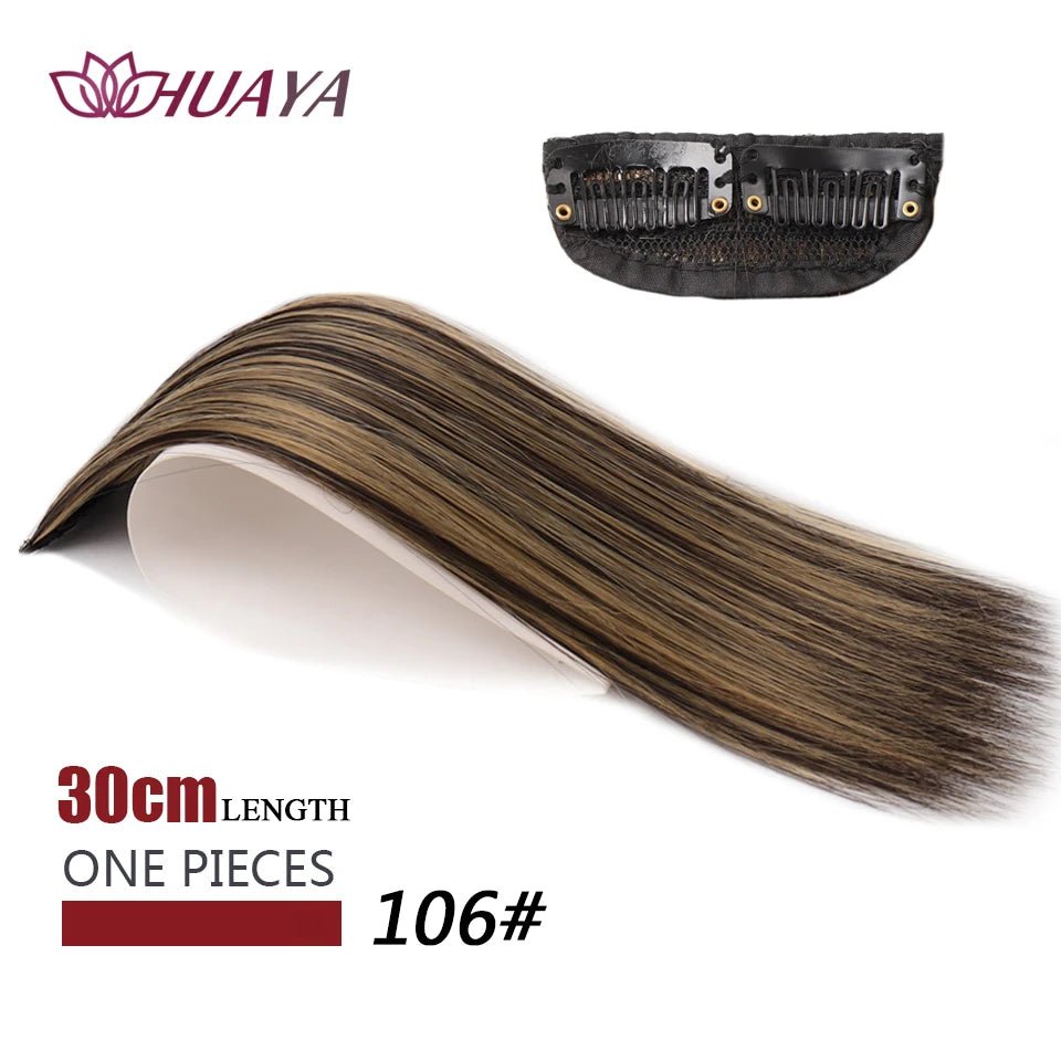 Straight Hair fluffy pad high hair pieces Natural Invisible Hair Pads Clip Wigs for Women Two Sides Thickened hair volume - Serene Glow Care